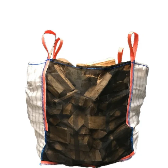 Jaune Blanc 180kly 120kly PP tissé ventilé FIBC Sacs en vrac de sac de maille pour 40L, 60L, 80L, 1000L, 1500L Emballage de bois de chauffage